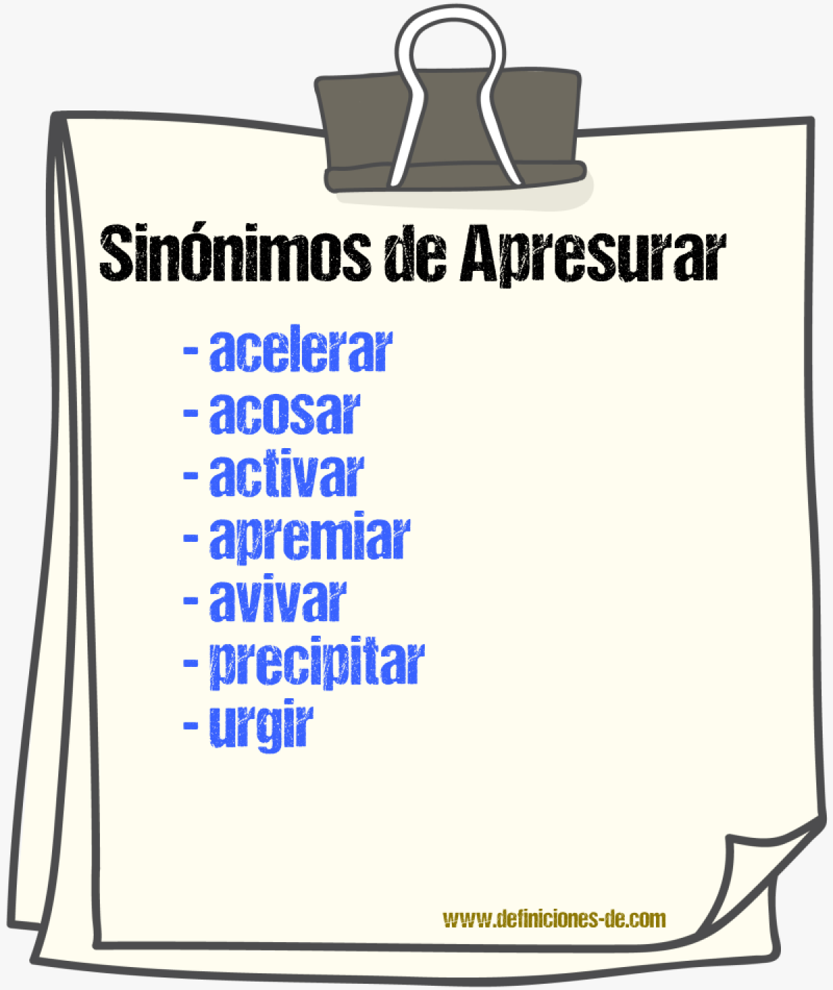 Sinnimos de apresurar