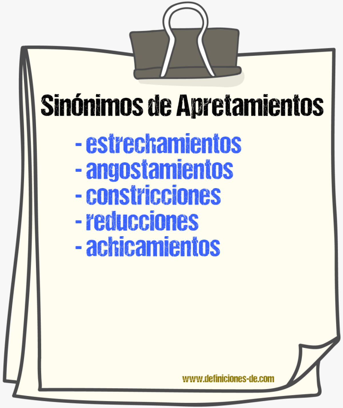 Sinónimos de apretamientos