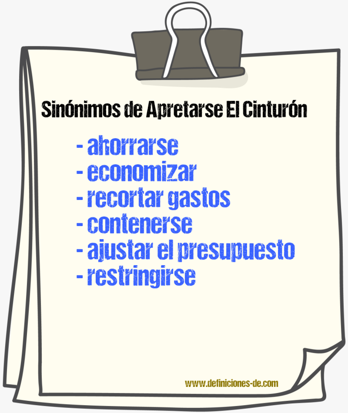 Sinónimos de apretarse el cinturón
