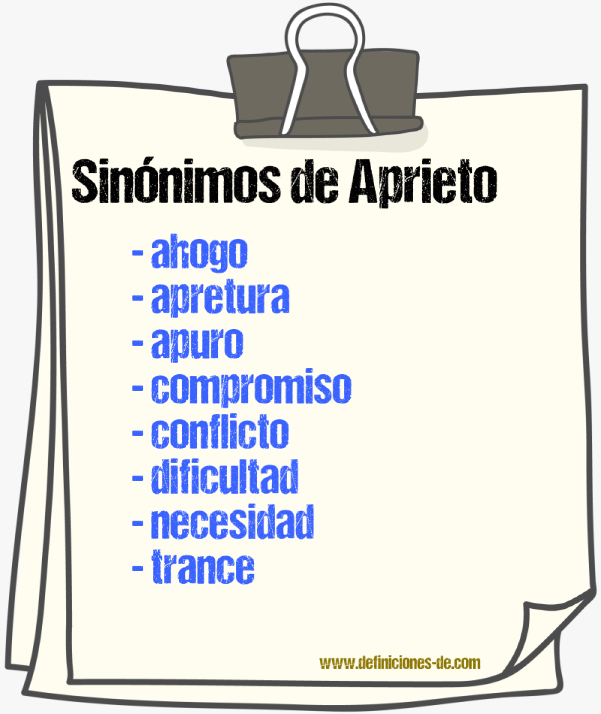 Sinnimos de aprieto