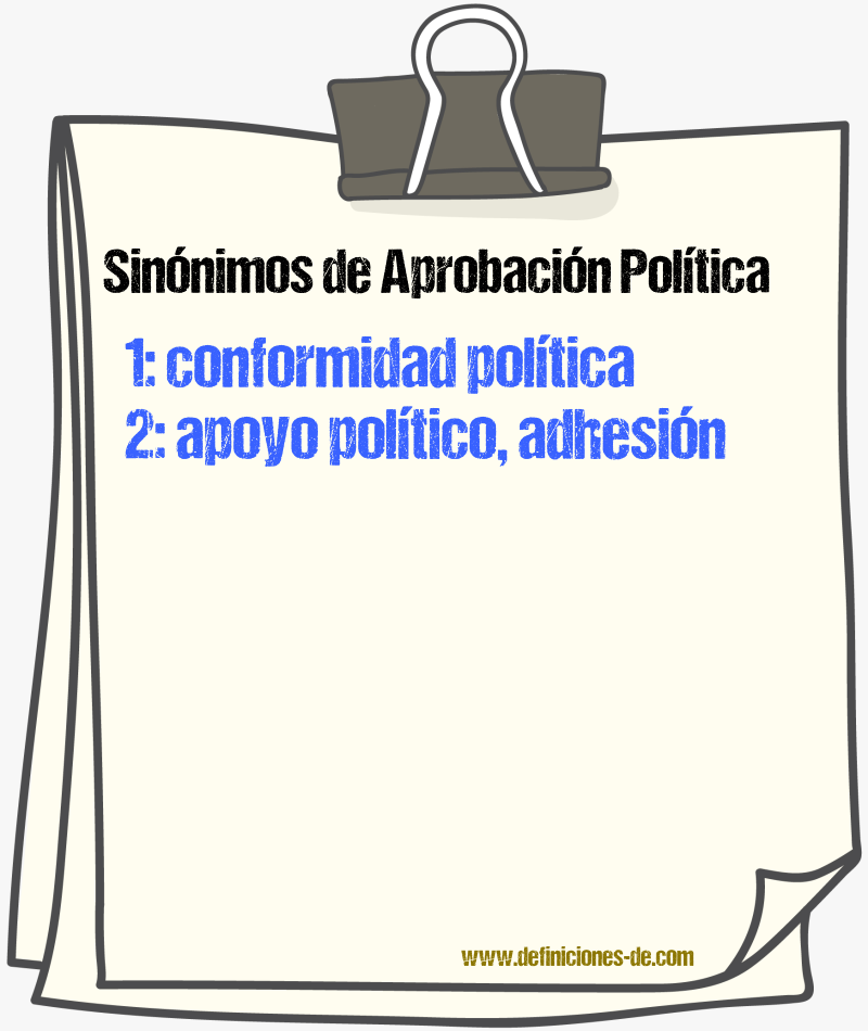 Sinónimos de aprobación política