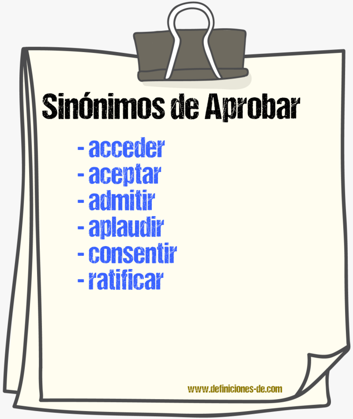 Sinnimos de aprobar