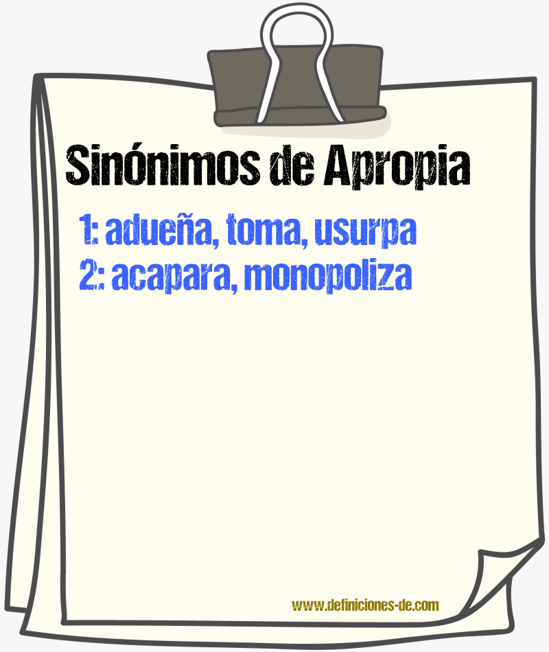 Sinónimos de apropia