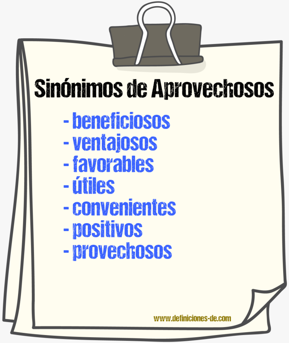 Sinónimos de aprovechosos
