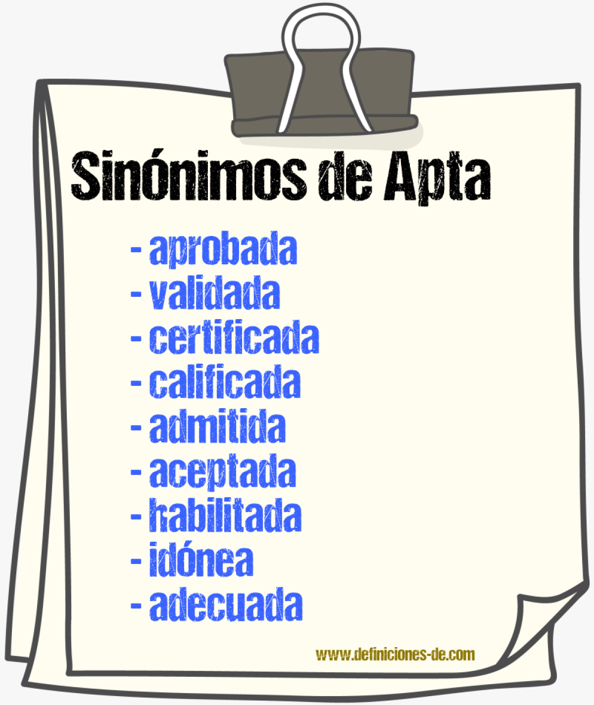 Sinónimos de apta