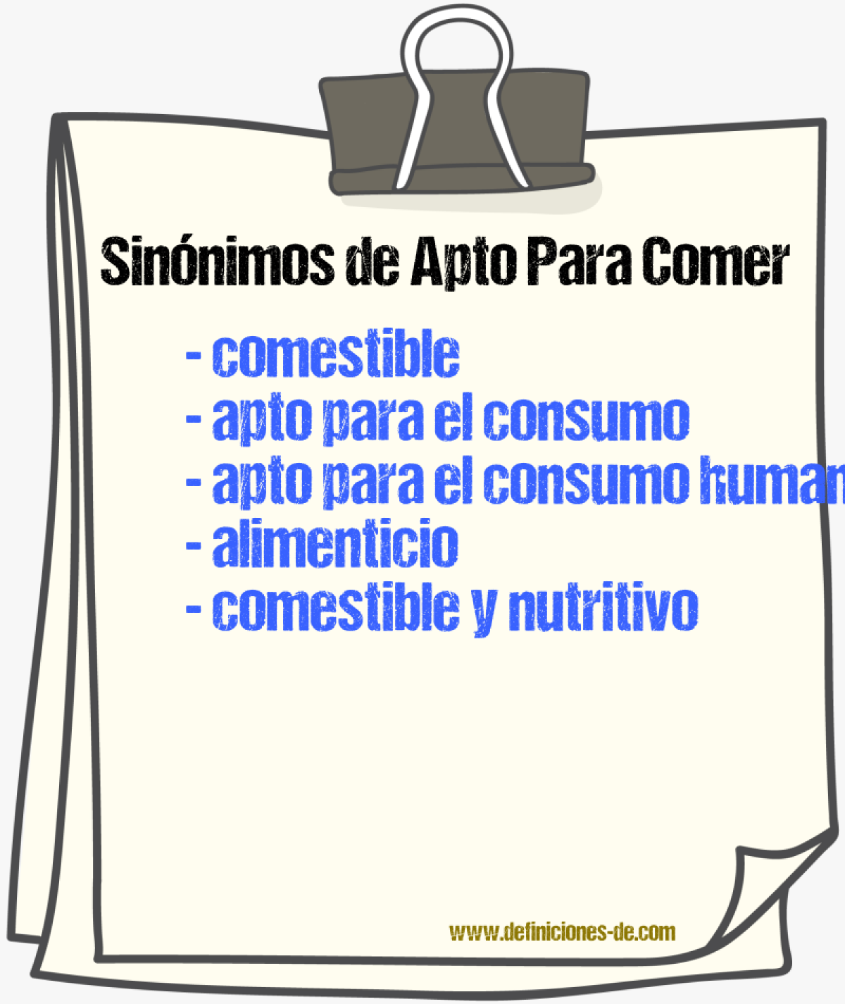 Sinónimos de apto para comer
