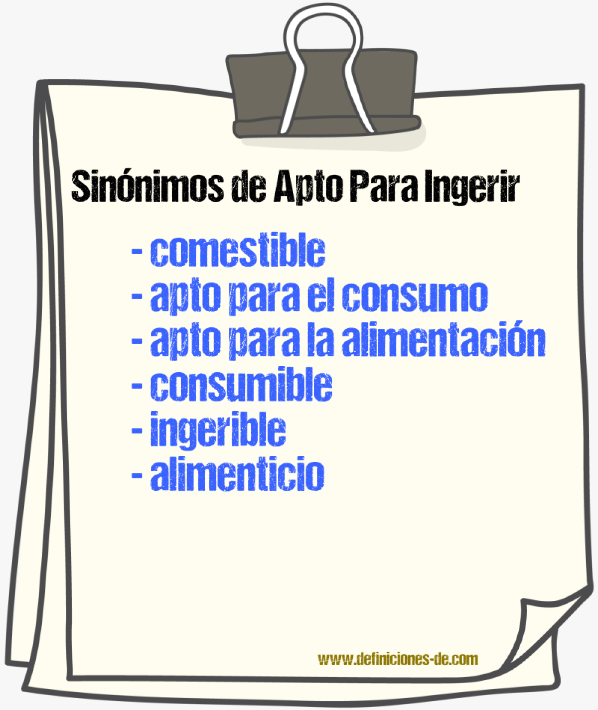Sinónimos de apto para ingerir