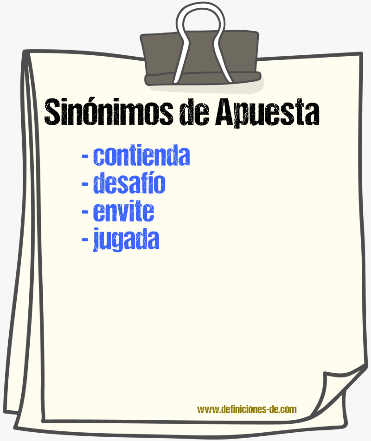 Sinnimos de apuesta