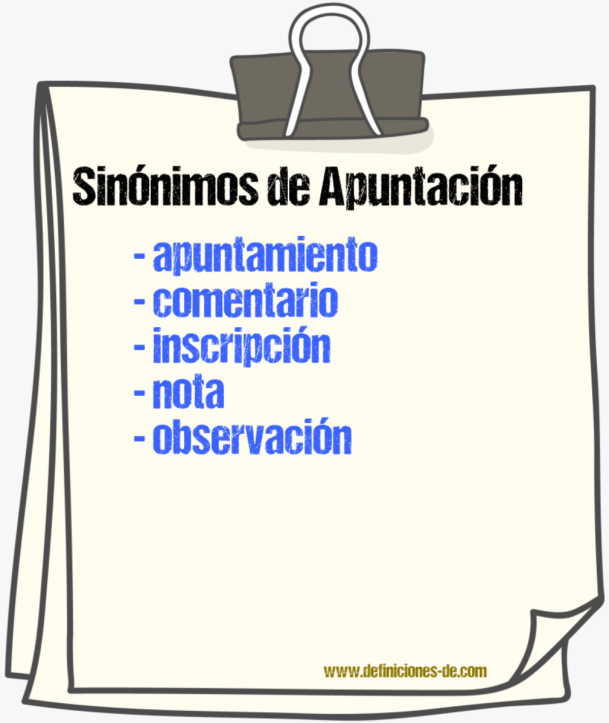 Sinnimos de apuntacin