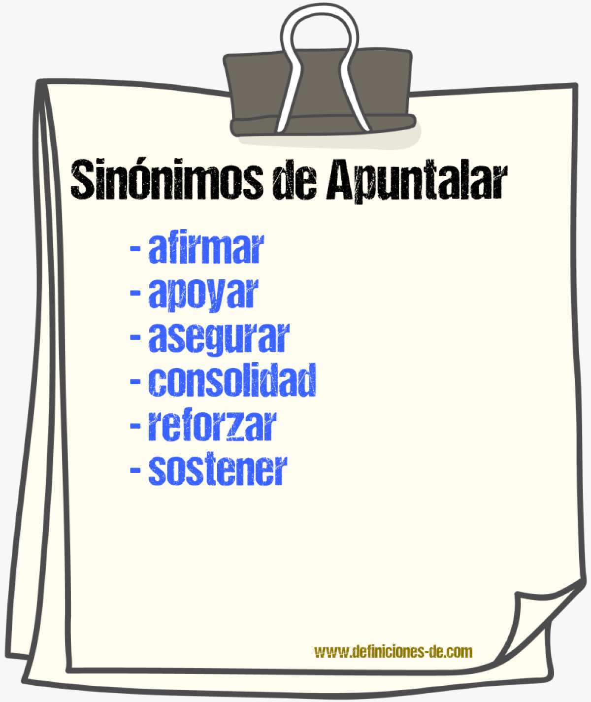 Sinnimos de apuntalar