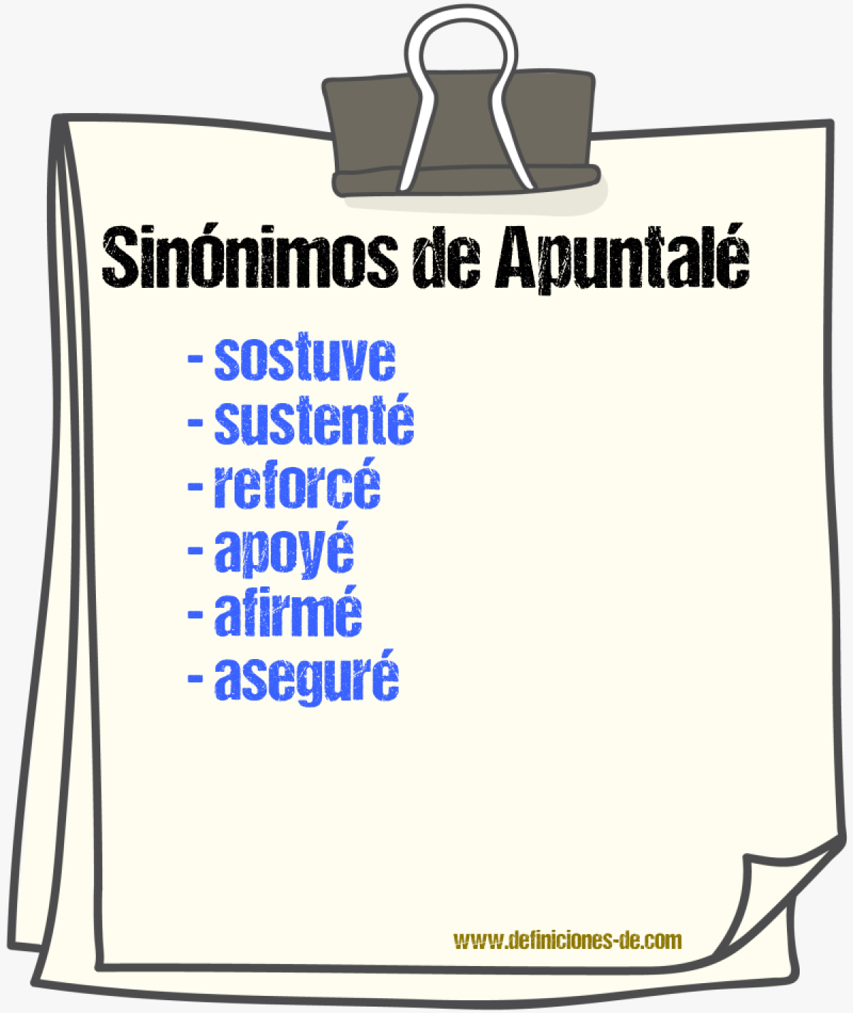 Sinónimos de apuntalé