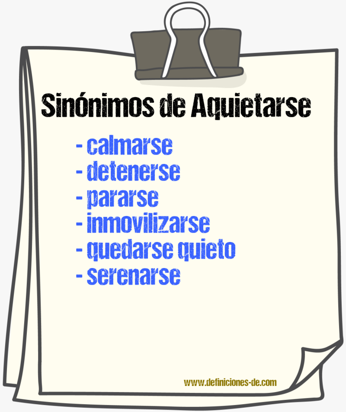 Sinónimos de aquietarse