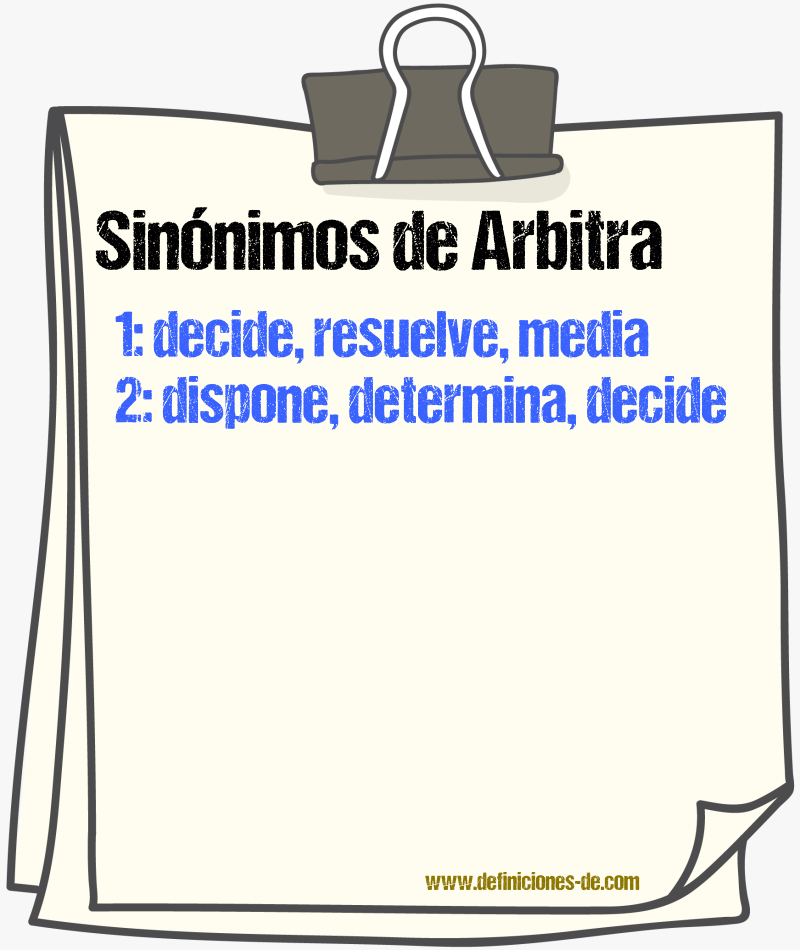 Sinónimos de arbitra
