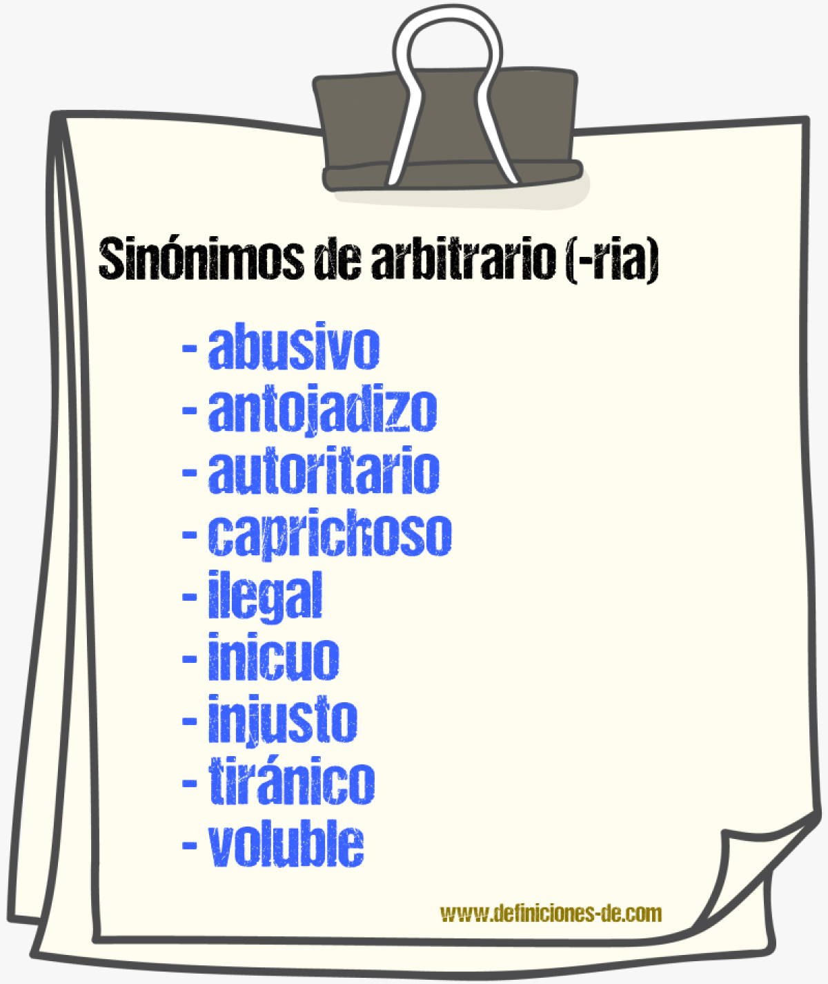 Sinnimos de arbitrario