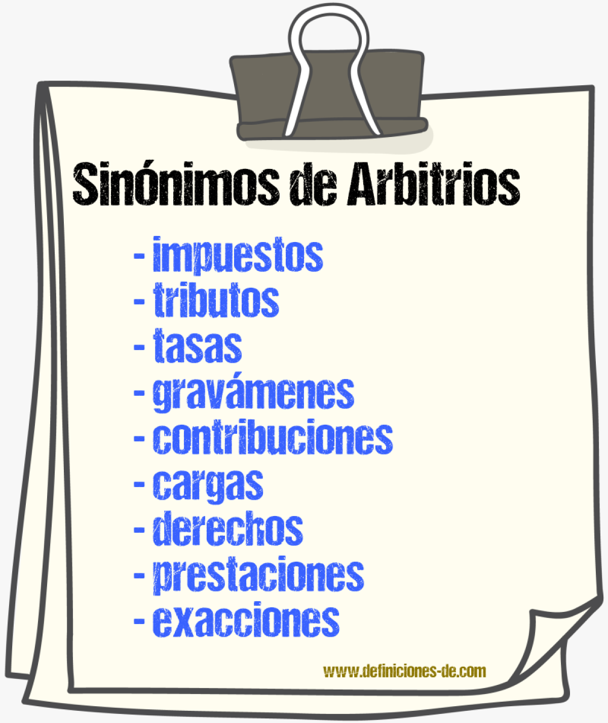 Sinónimos de arbitrios