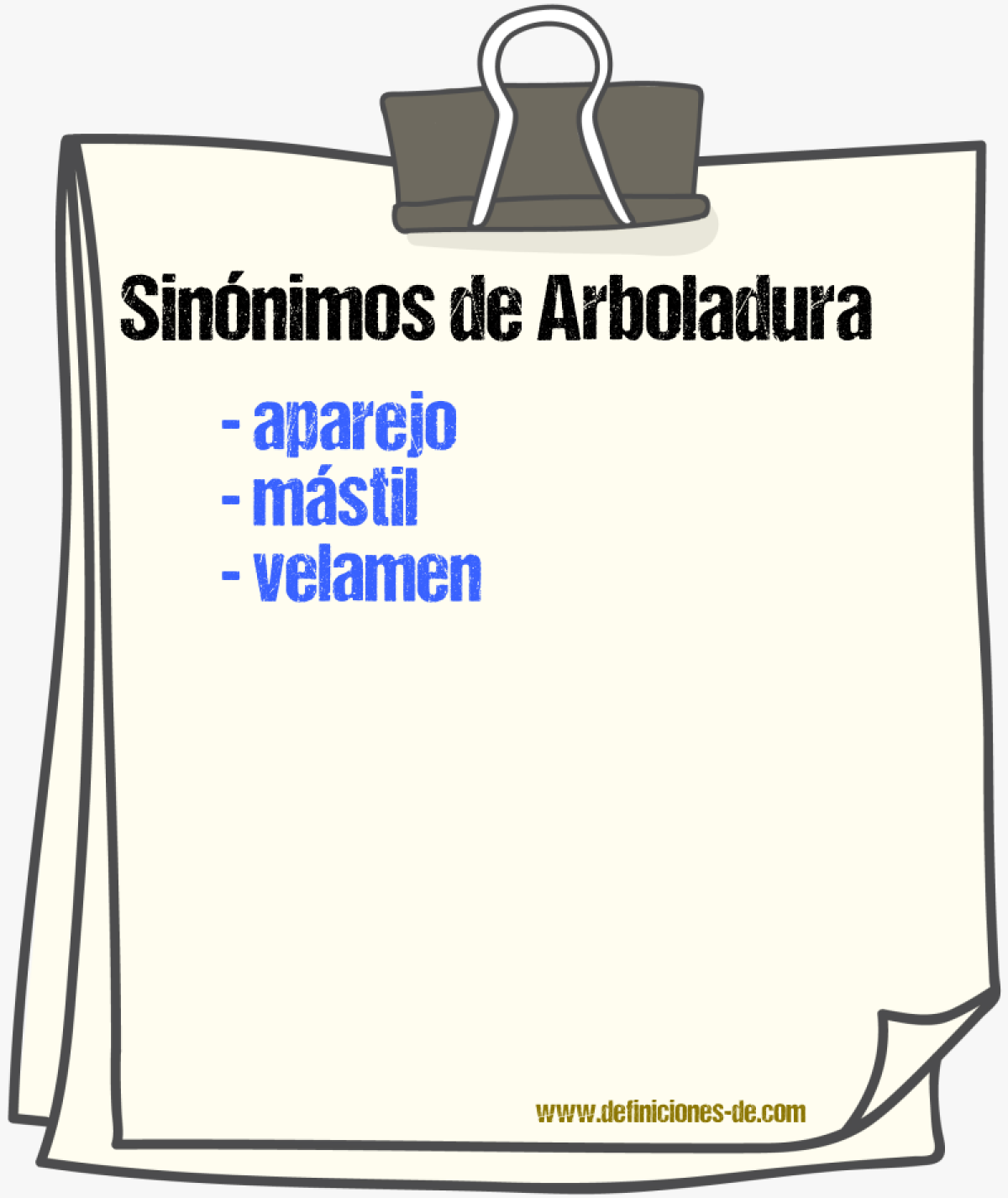 Sinnimos de arboladura