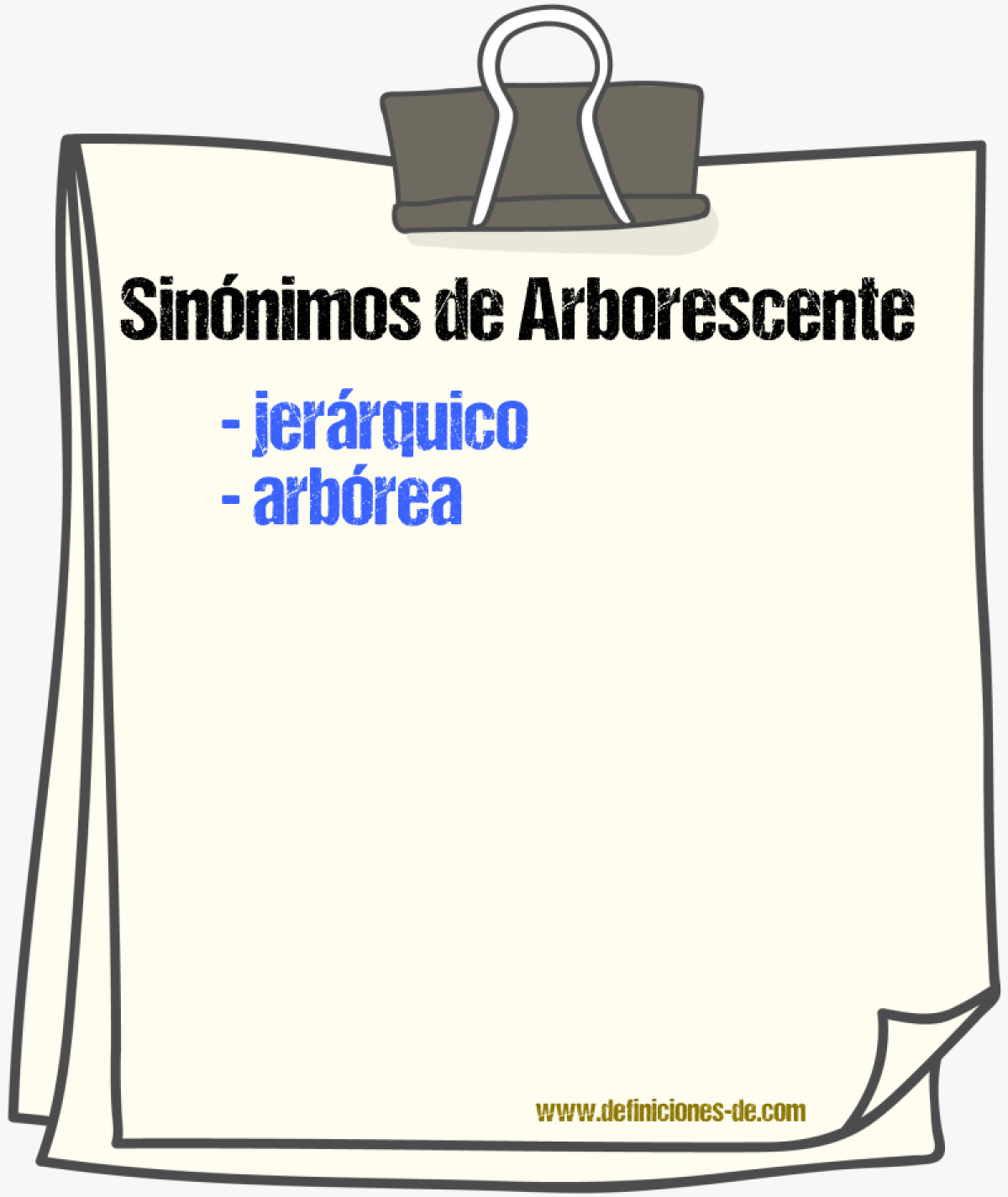 Sinnimos de arborescente