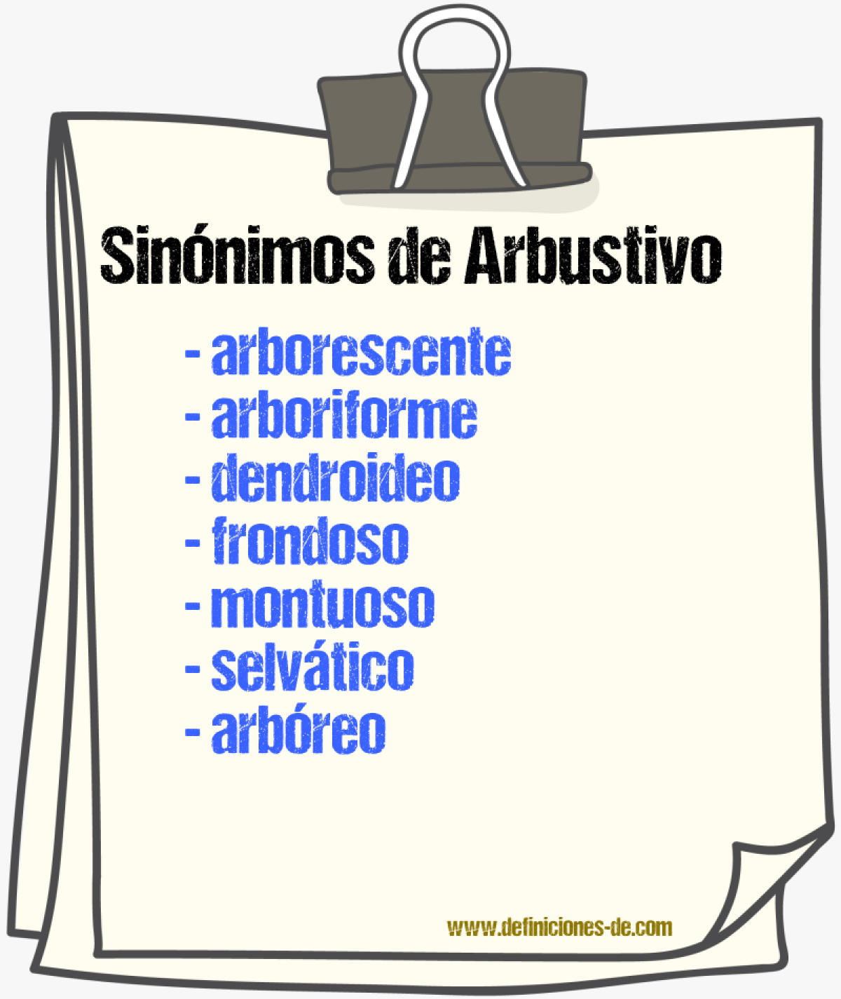 Sinnimos de arbustivo