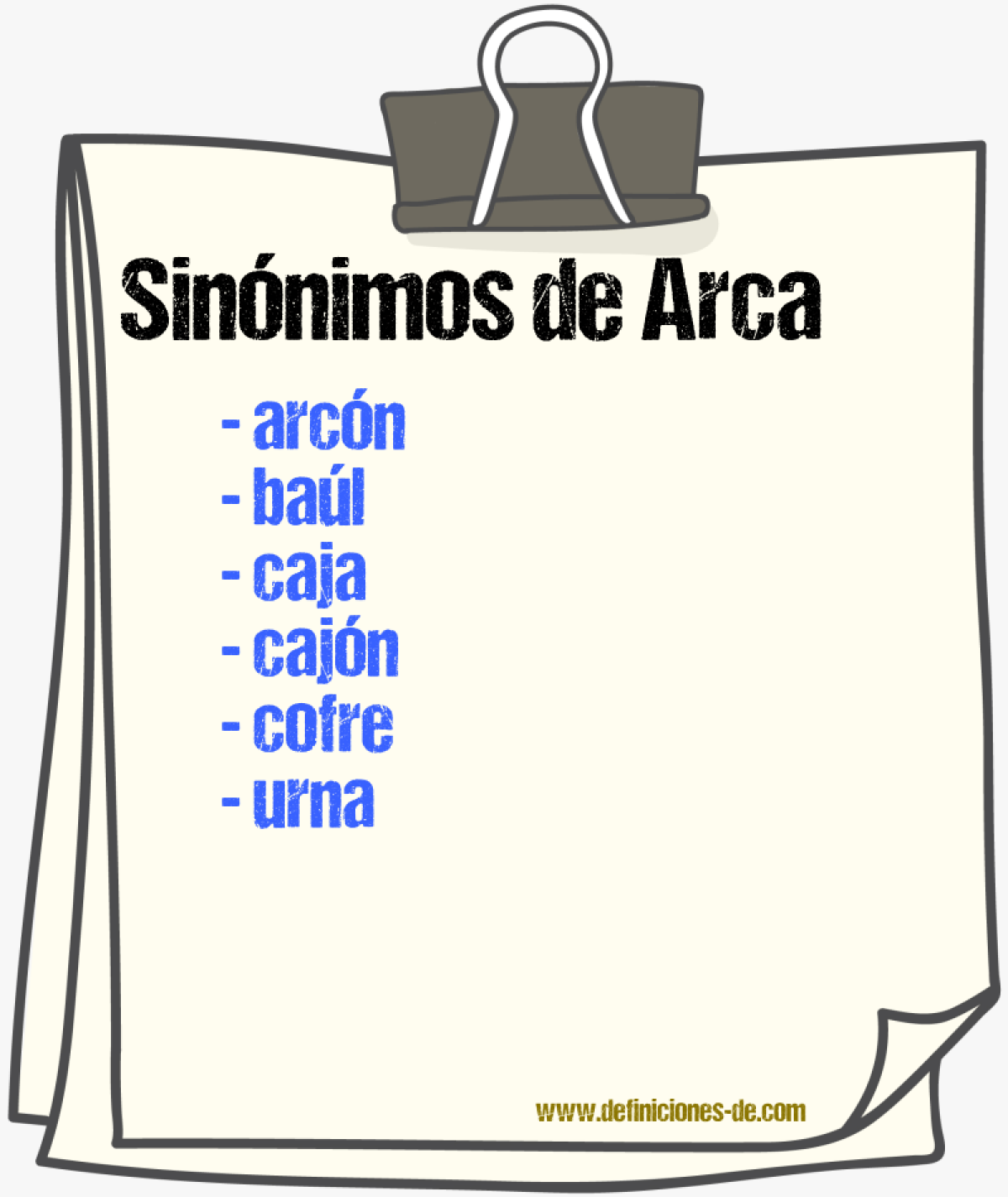 Sinnimos de arca