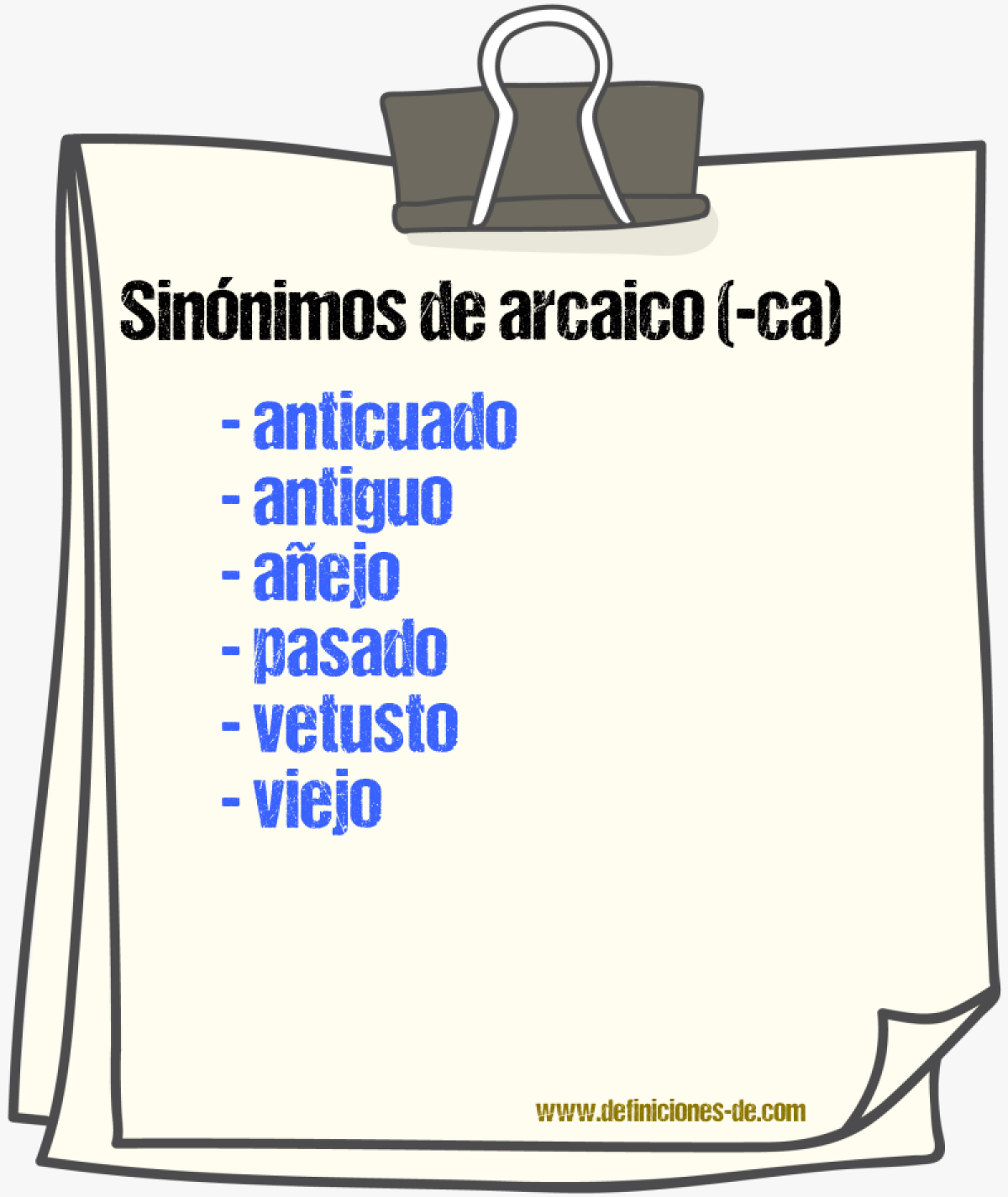 Sinnimos de arcaico