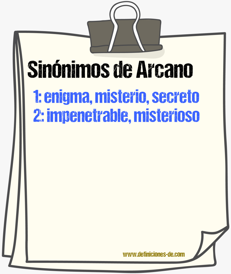 Sinnimos de arcano