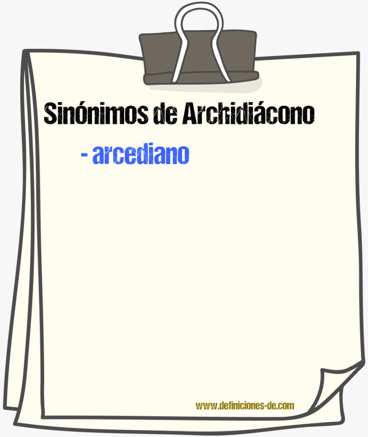 Sinnimos de archidicono