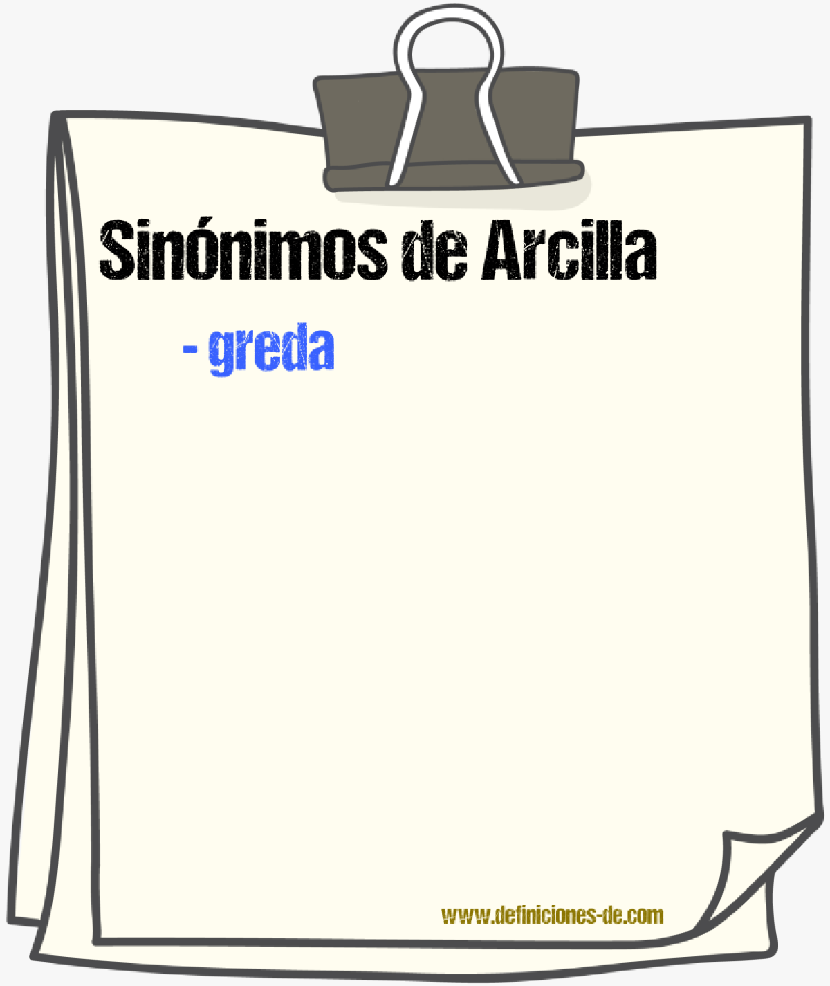 Sinnimos de arcilla