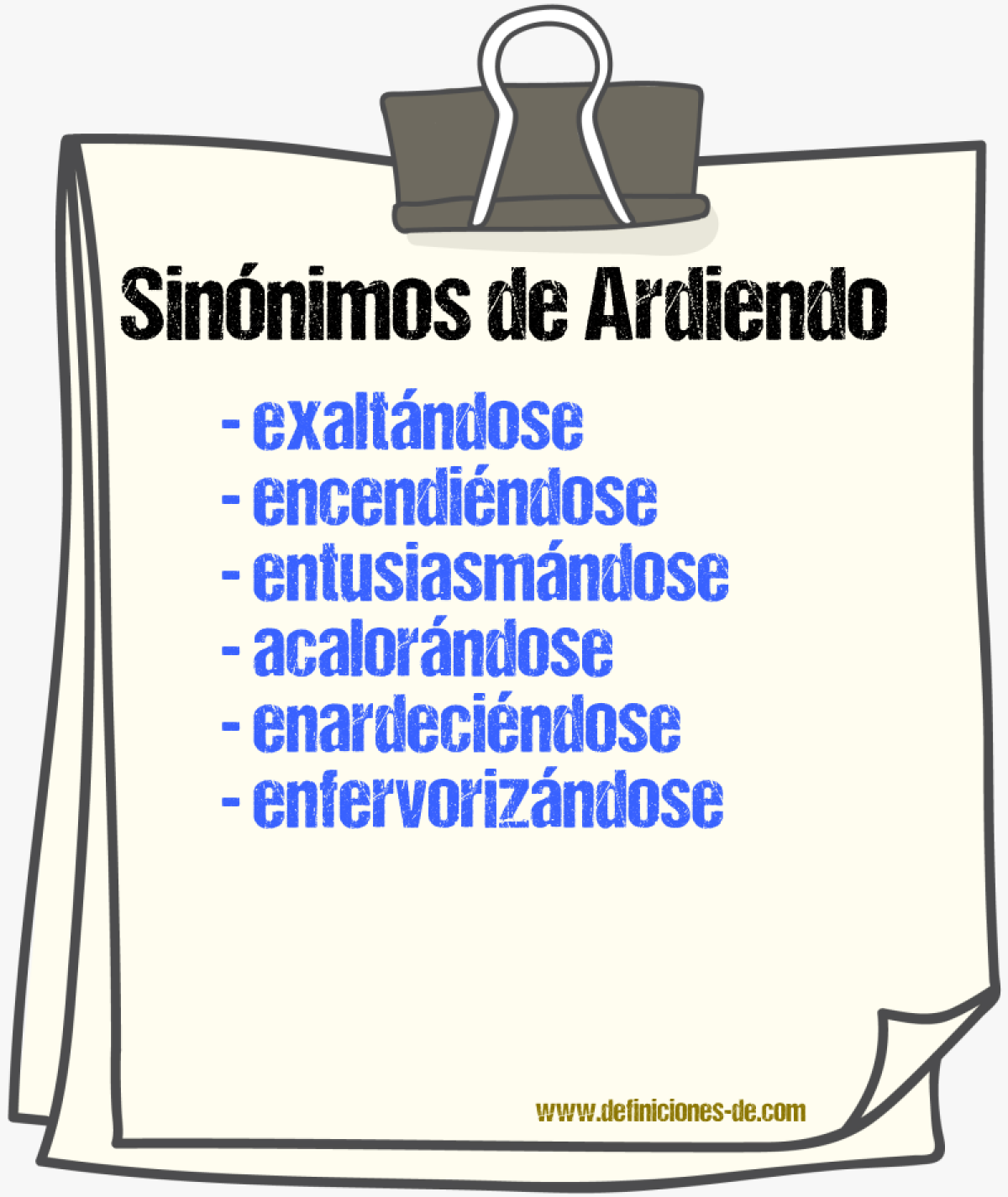 Sinónimos de ardiendo