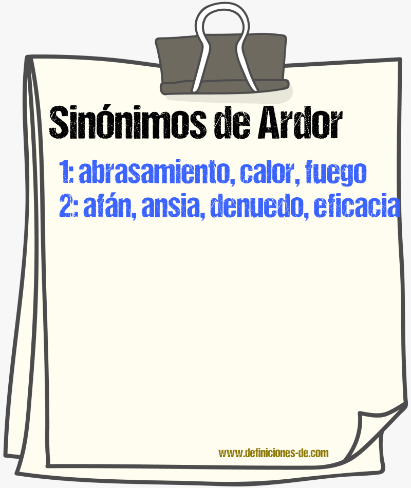 Sinnimos de ardor