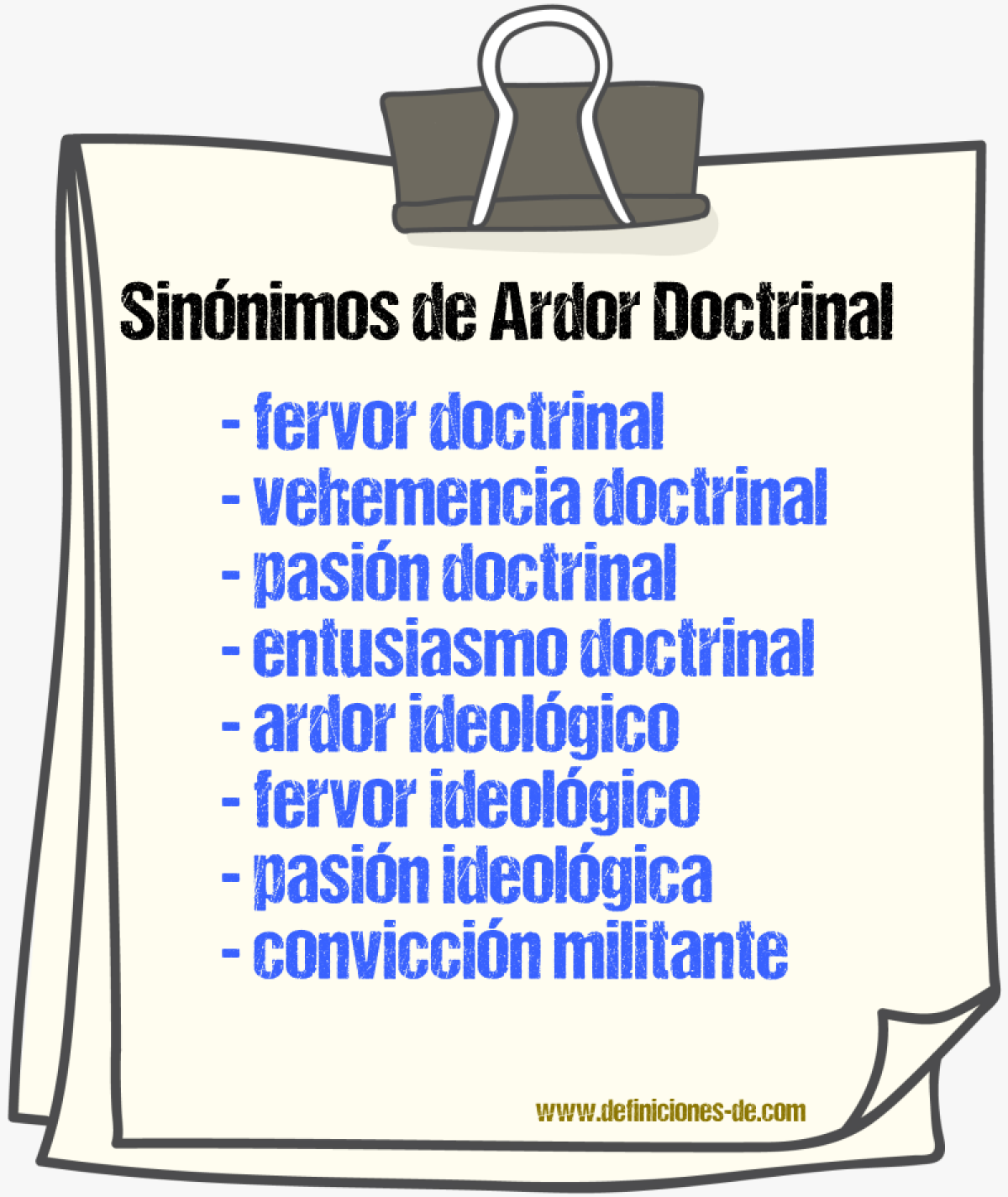 Sinónimos de ardor doctrinal