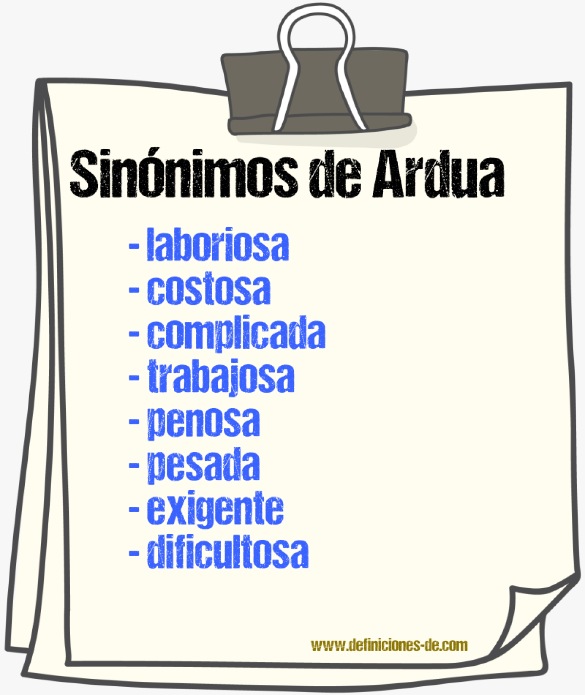 Sinónimos de ardua