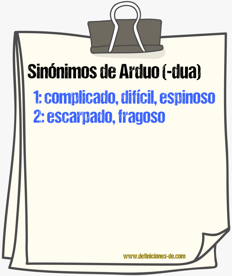 Sinnimos de arduo