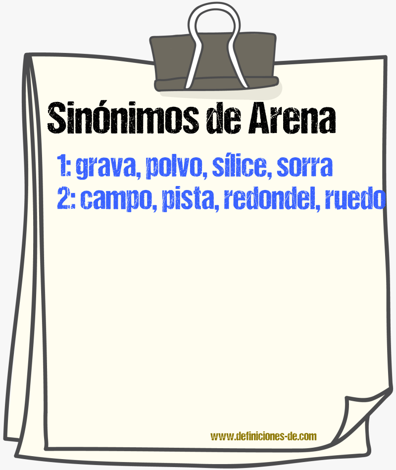 Sinnimos de arena