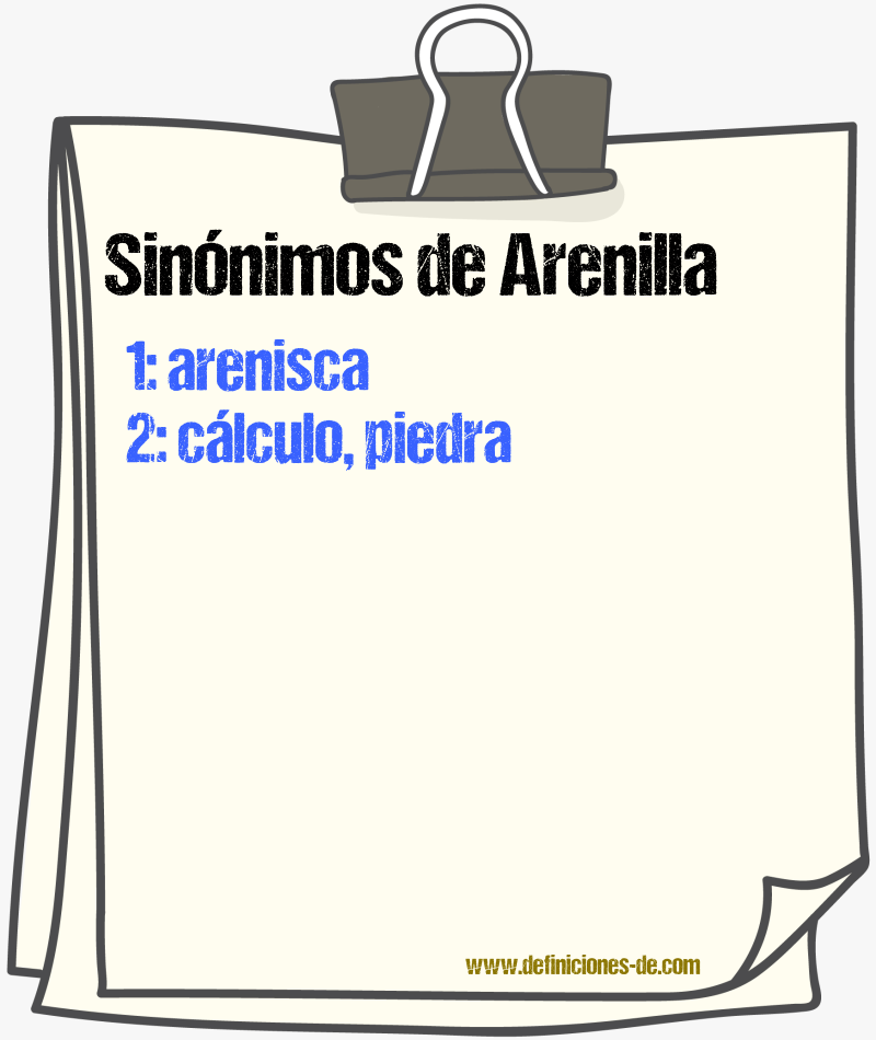 Sinnimos de arenilla