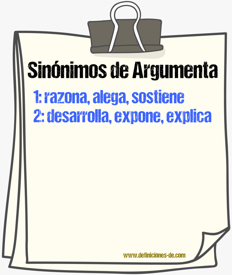 Sinónimos de argumenta