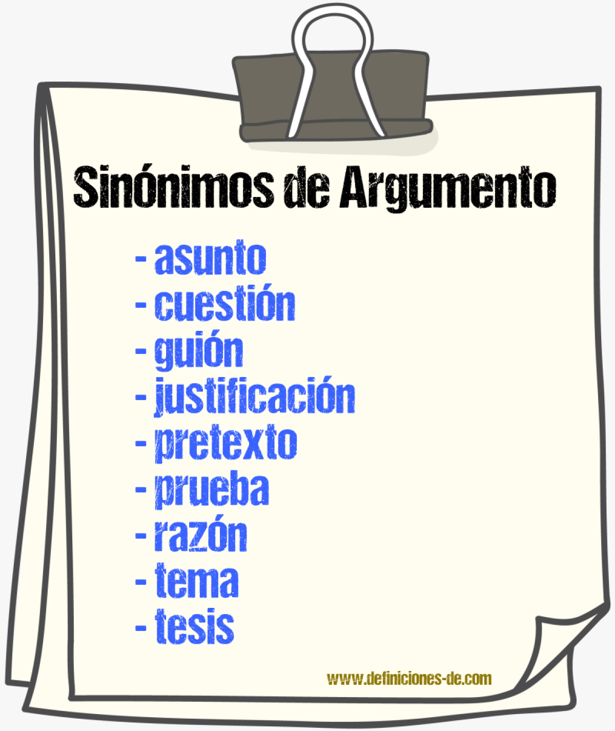 Sinnimos de argumento