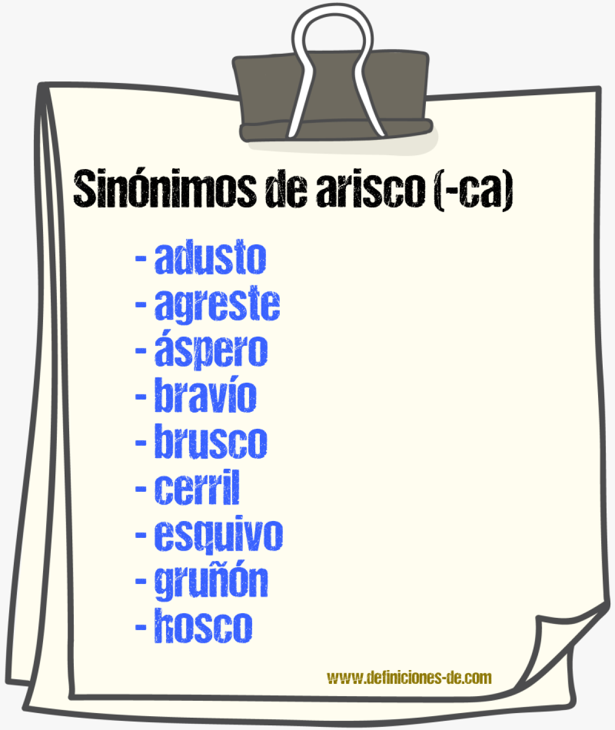 Sinnimos de arisco