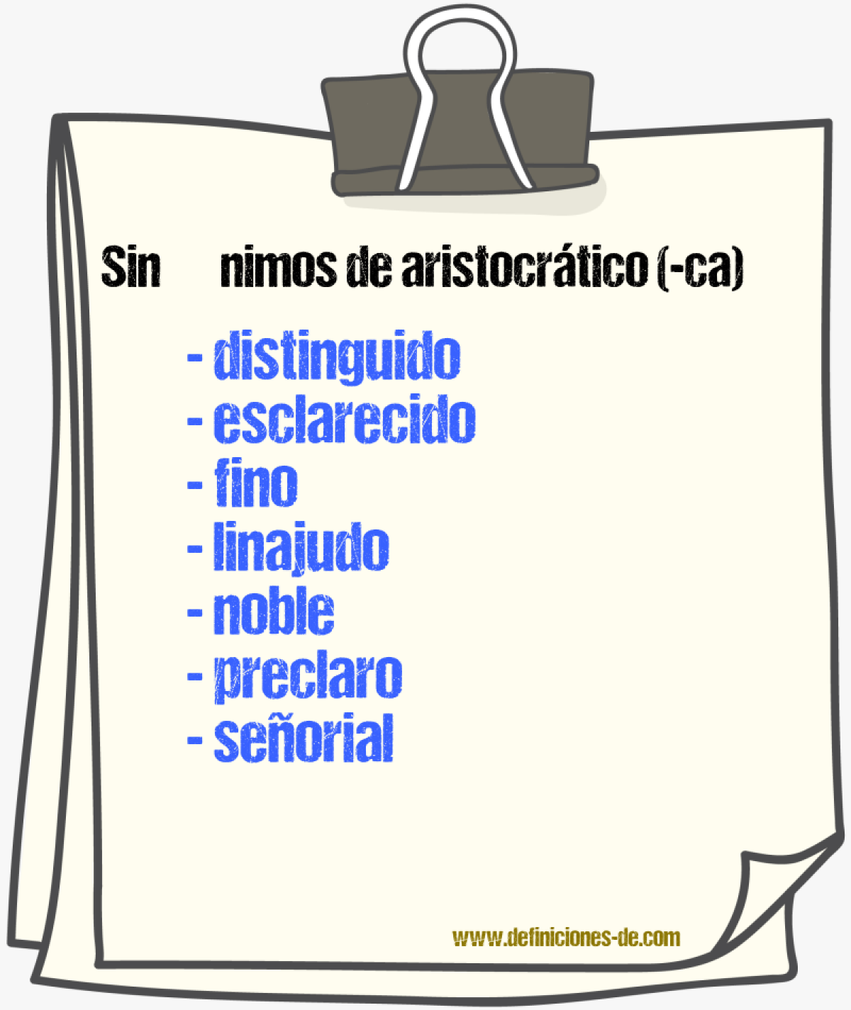 Sinnimos de aristocrtico