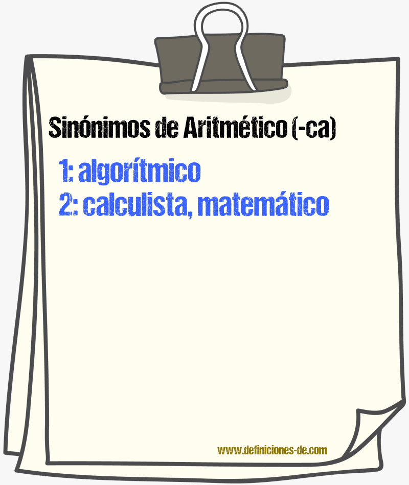 Sinnimos de aritmtico