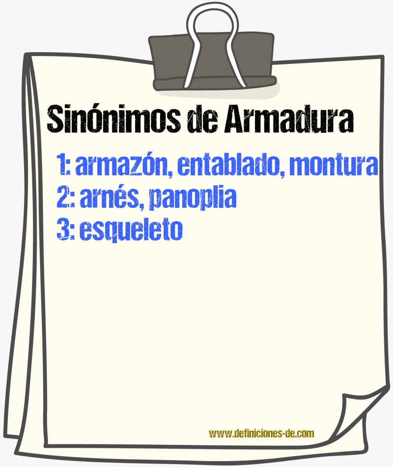 Sinnimos de armadura