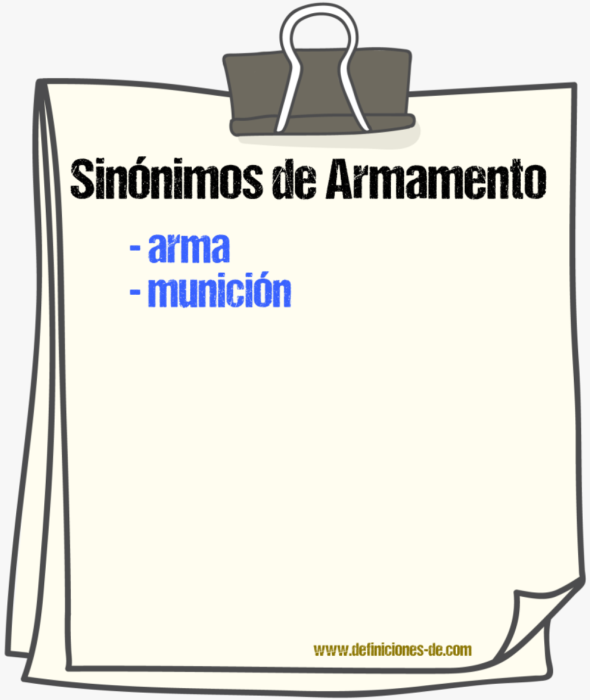 Sinnimos de armamento