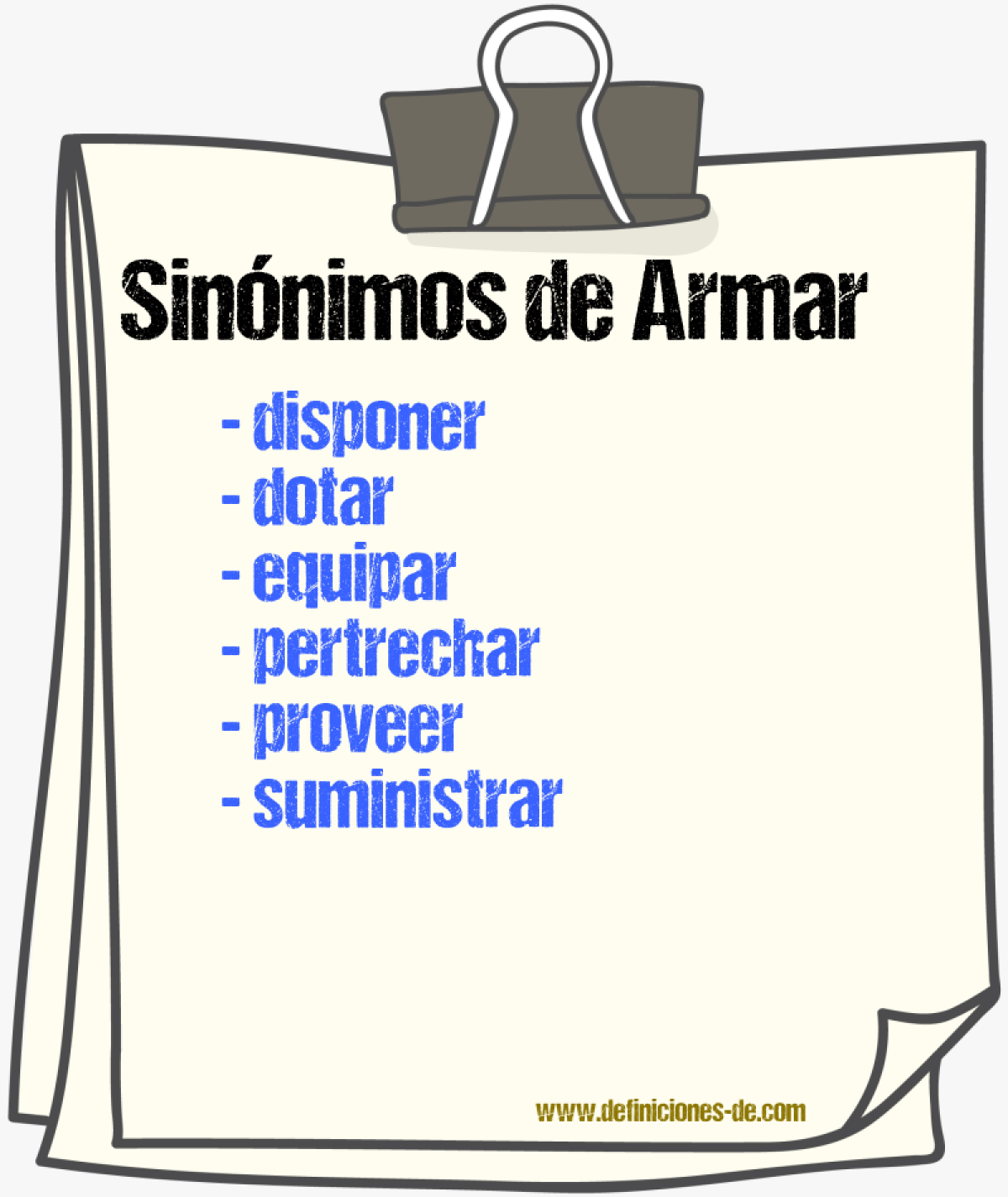 Sinnimos de armar