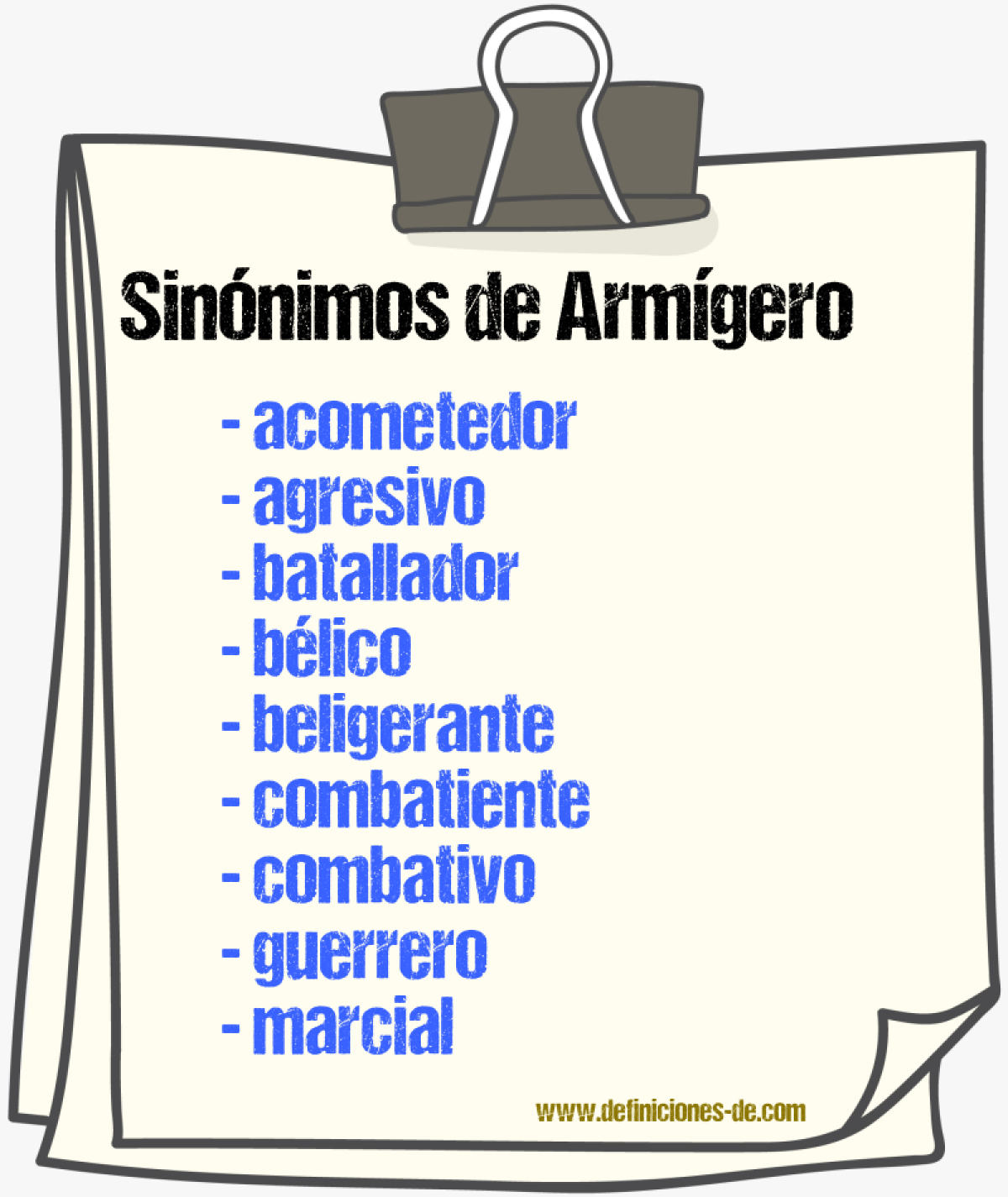 Sinnimos de armgero