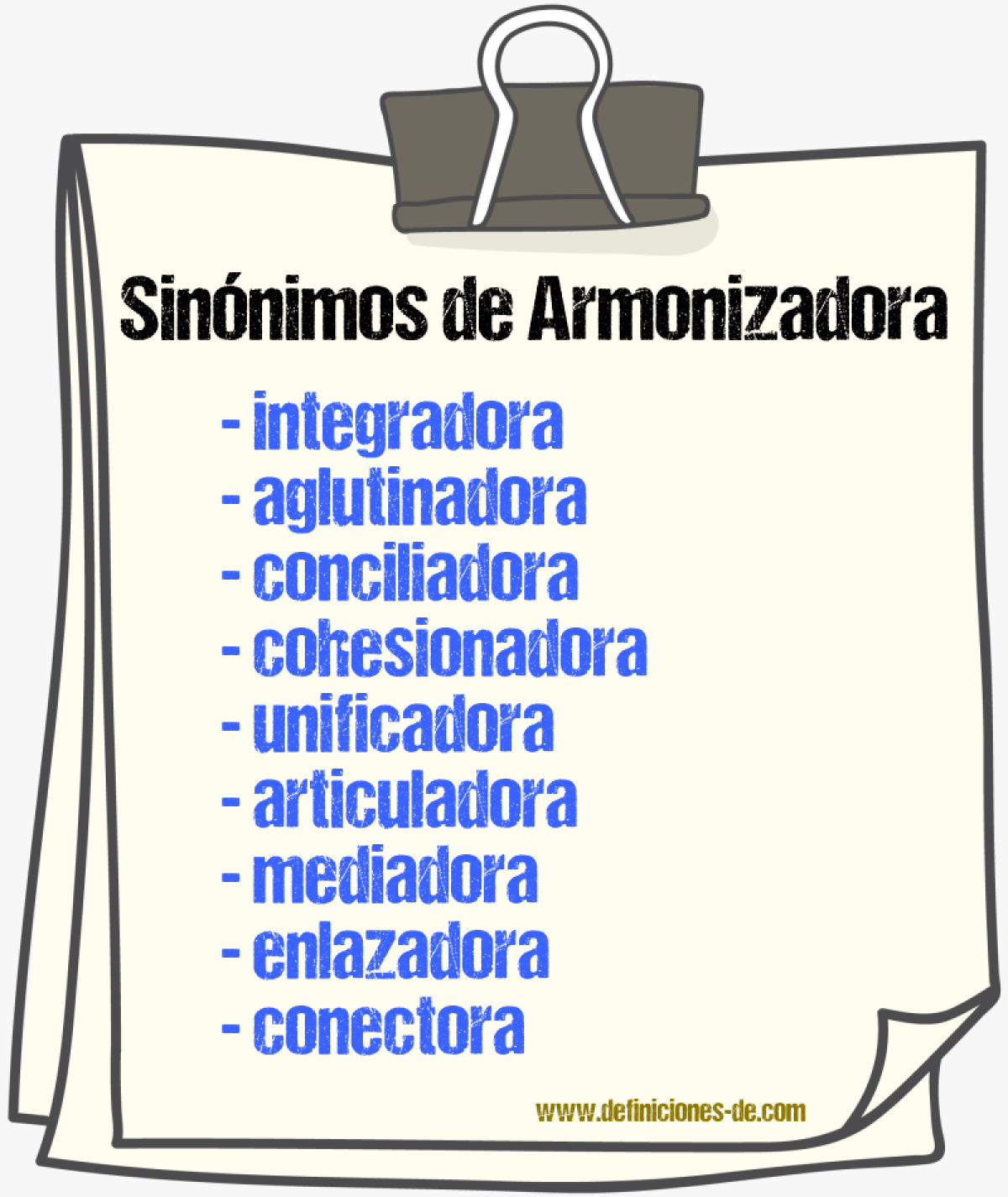 Sinónimos de armonizadora