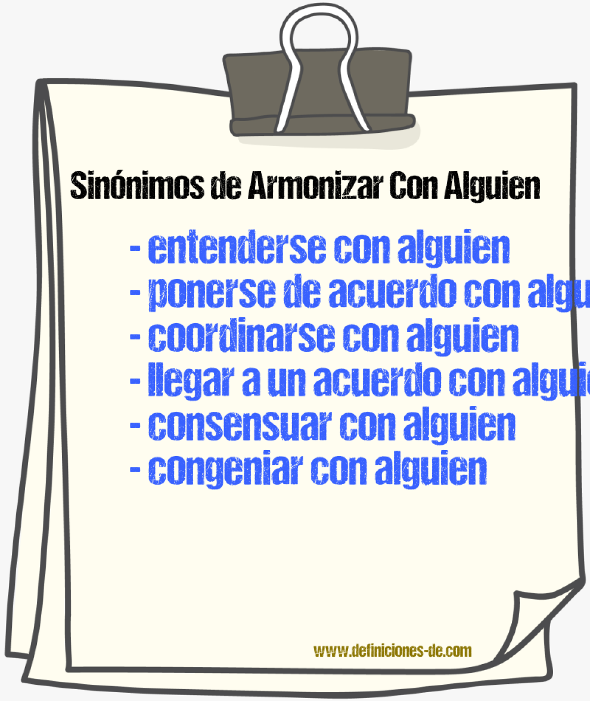 Sinónimos de armonizar con alguien
