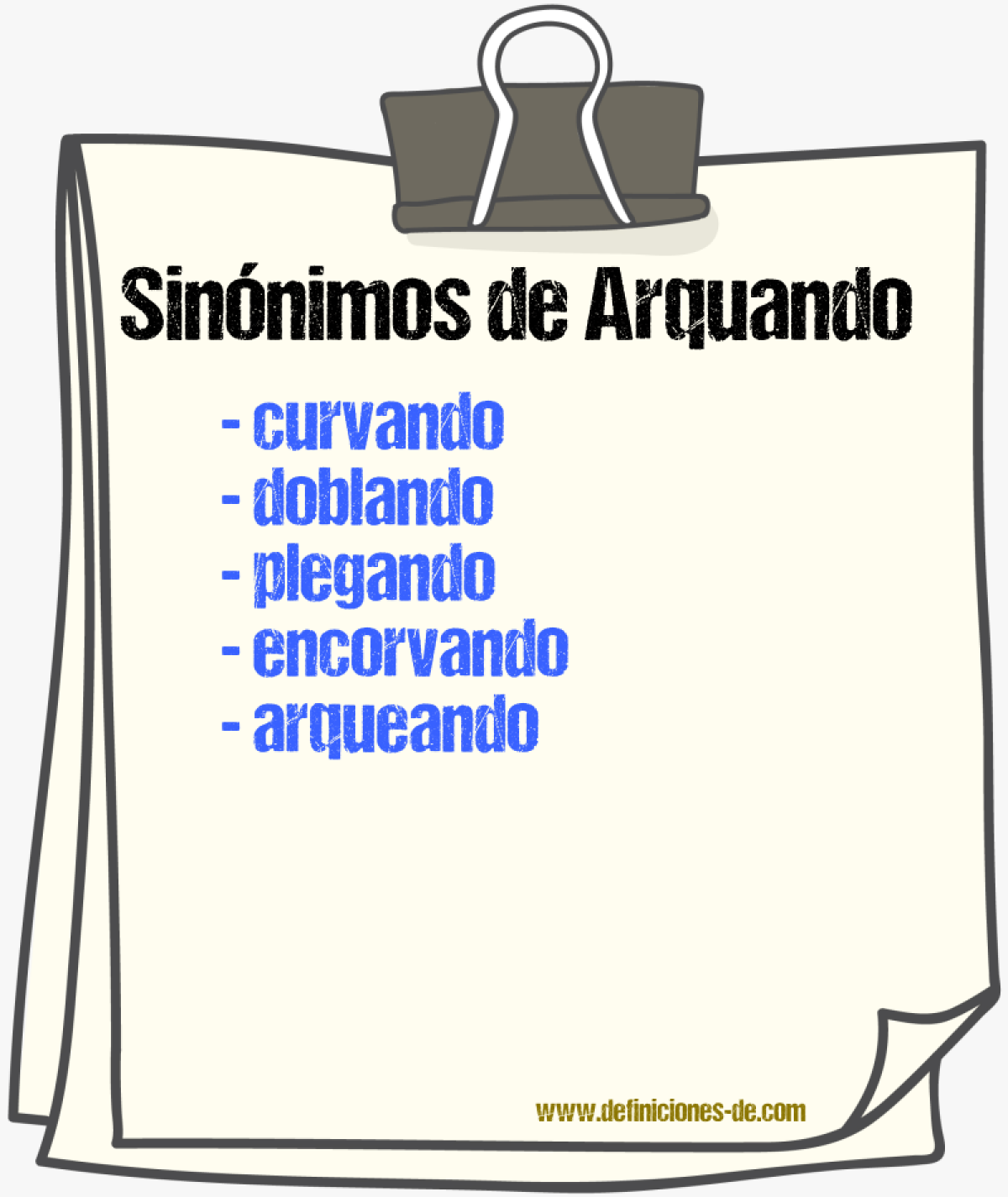 Sinónimos de arquando
