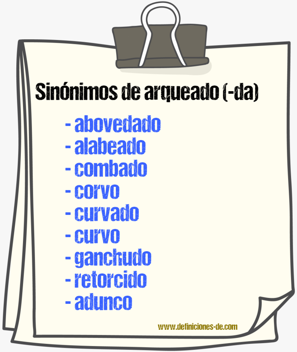 Sinnimos de arqueado