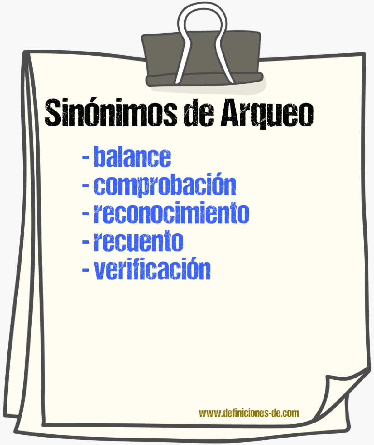 Sinnimos de arqueo