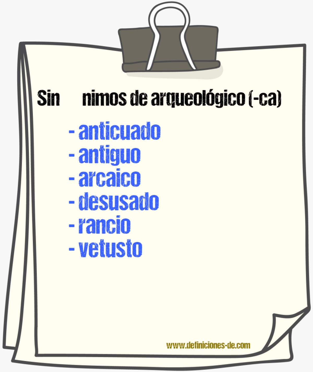 Sinnimos de arqueolgico