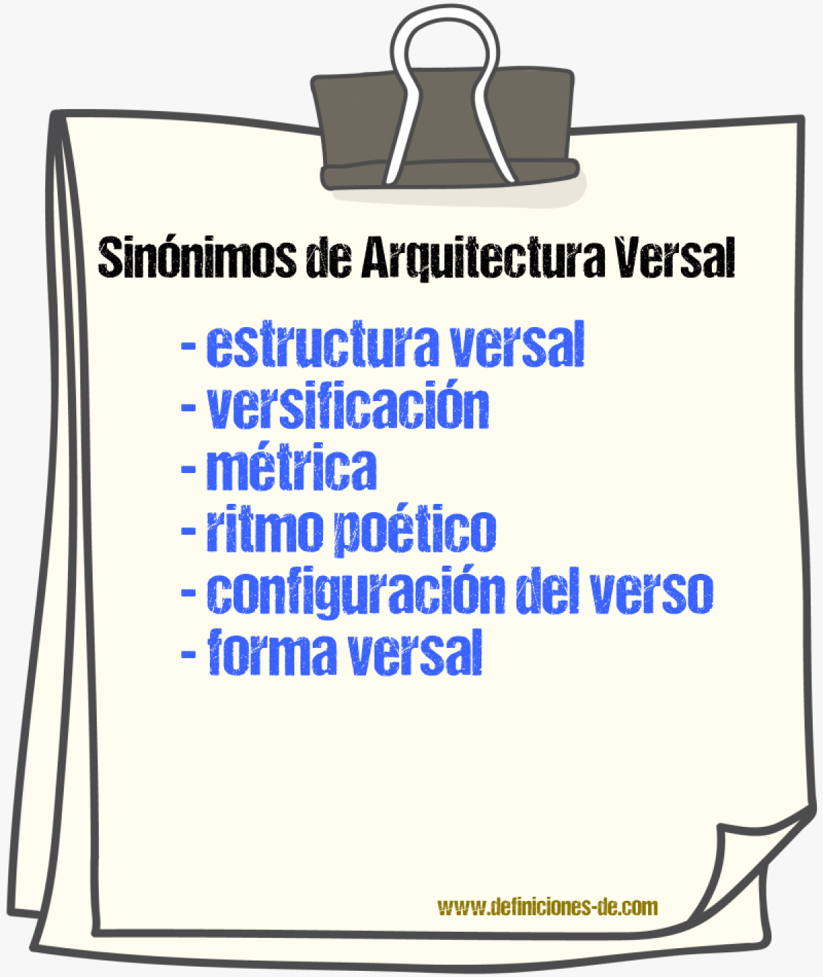 Sinónimos de arquitectura versal